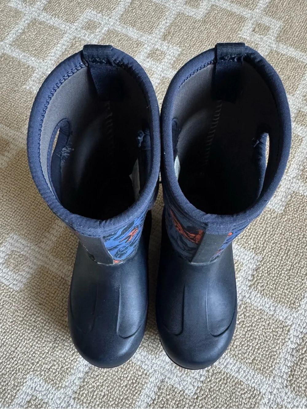 BOGS Neo-Classic Waterproof Winter Boots Blue Dinosaur Print Kids Size 11